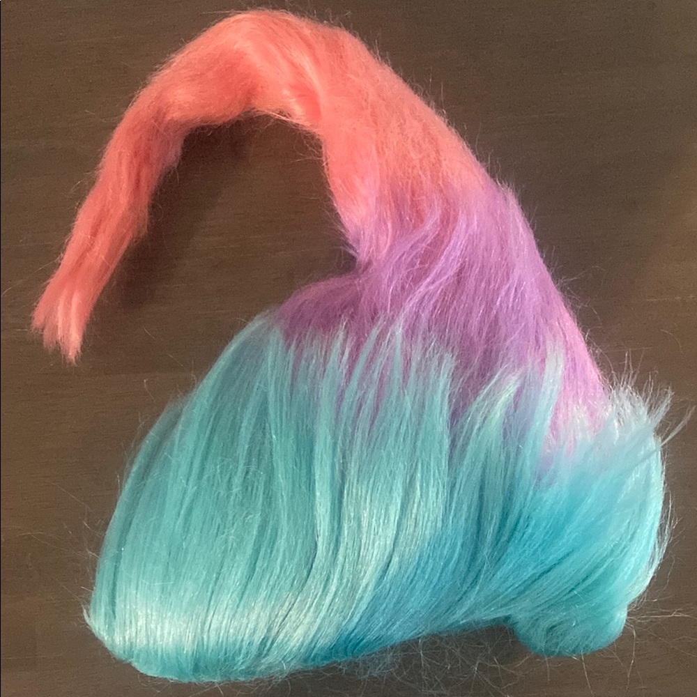 Vibrant Pink, Purple, and Blue Trolls Wig